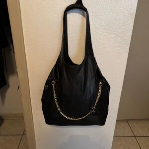 Aldo Black Hobo Bag with Gold Chain
